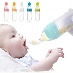 Baby Spoon Feeder 0m+: 3oz (90ml) Soft Silicone Self Feeding Spoon for Infants and Toddlers*