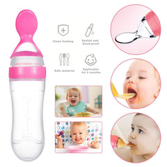 Baby Spoon Feeder 0m+: 3oz (90ml) Soft Silicone Self Feeding Spoon for Infants and Toddlers*