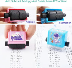 Math Roller Stamp Set: Interactive Teaching Tool for Preschool, Kindergarten and Homeschool Math Practice