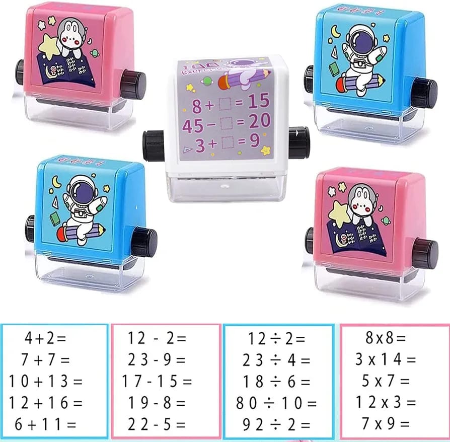 Math Roller Stamp Set: Interactive Teaching Tool for Preschool, Kindergarten and Homeschool Math Practice