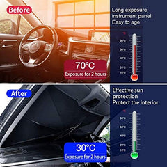 Car Sun Shade Umbrella Cover for Windshield UV Reflecting Foldable Front Glass Sunshade Umbrella