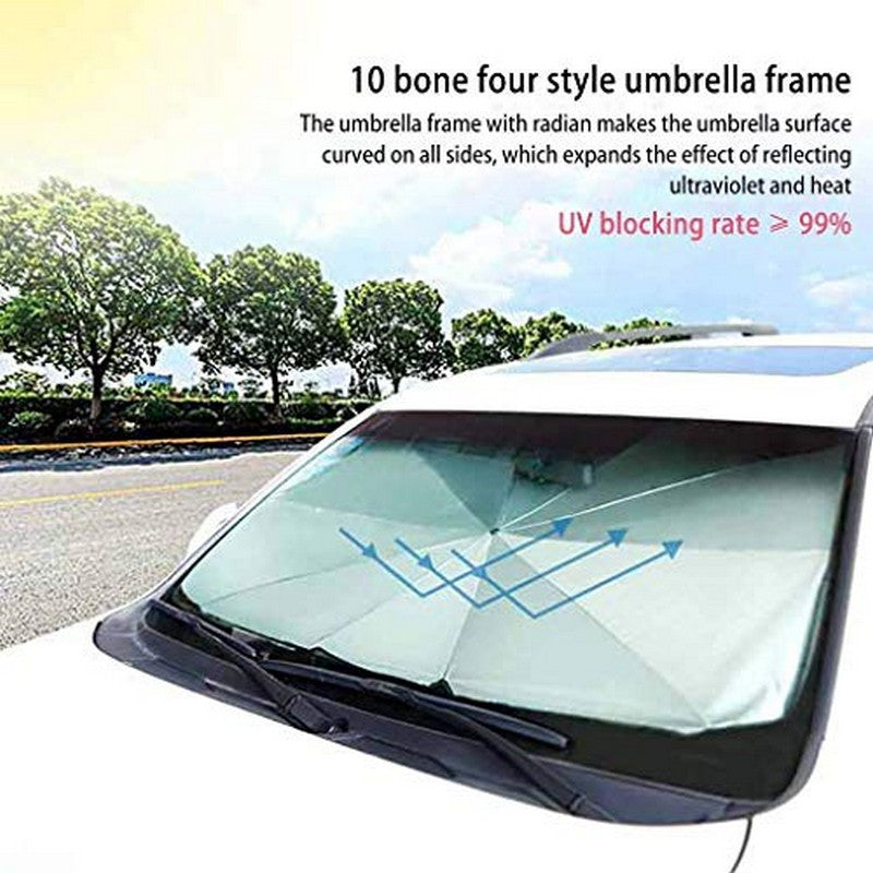 Car Sun Shade Umbrella Cover for Windshield UV Reflecting Foldable Front Glass Sunshade Umbrella