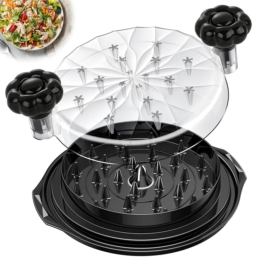 Chicken Shredder Tool Twist Large - 10'' Pro Meat Shredders for Chicken Breast,Visible Kitchen Gadgets Grinder Machine with Brush, Strong Anti-Slip Strip,Ergonomic Handle,BPA Free (Black)