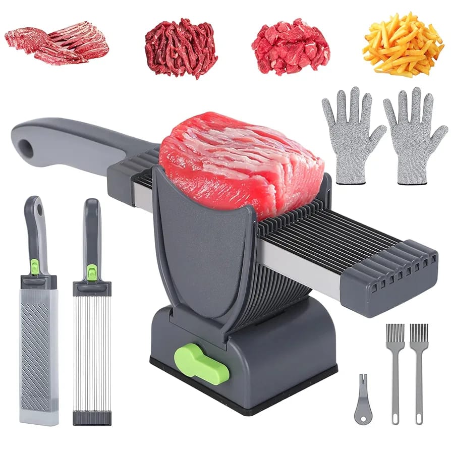 Fresh Meat SlicerQuick,Slice Meat Cutter,Fresh Meat Slicer for Fresh Beef, Lamb, Chicken and Fish. Slicing, Cutting, Dicing. Home Outdoor Portable