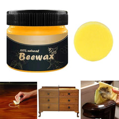 Homzay Natural Beeswax Furniture Polish 85g | Wood Seasoning Wax & Cleaner | All-Purpose Beewax Polish for Wood Furniture, Floors, Cabinets & Antiques