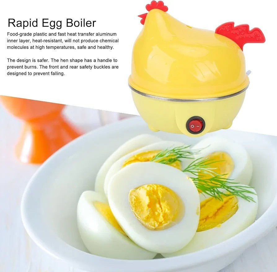 Electric Egg Cooker, Egg Chicken Shape Rapid Egg Cooker with Auto Shut Off Feature for Eggs Vegetable Sandwiches
