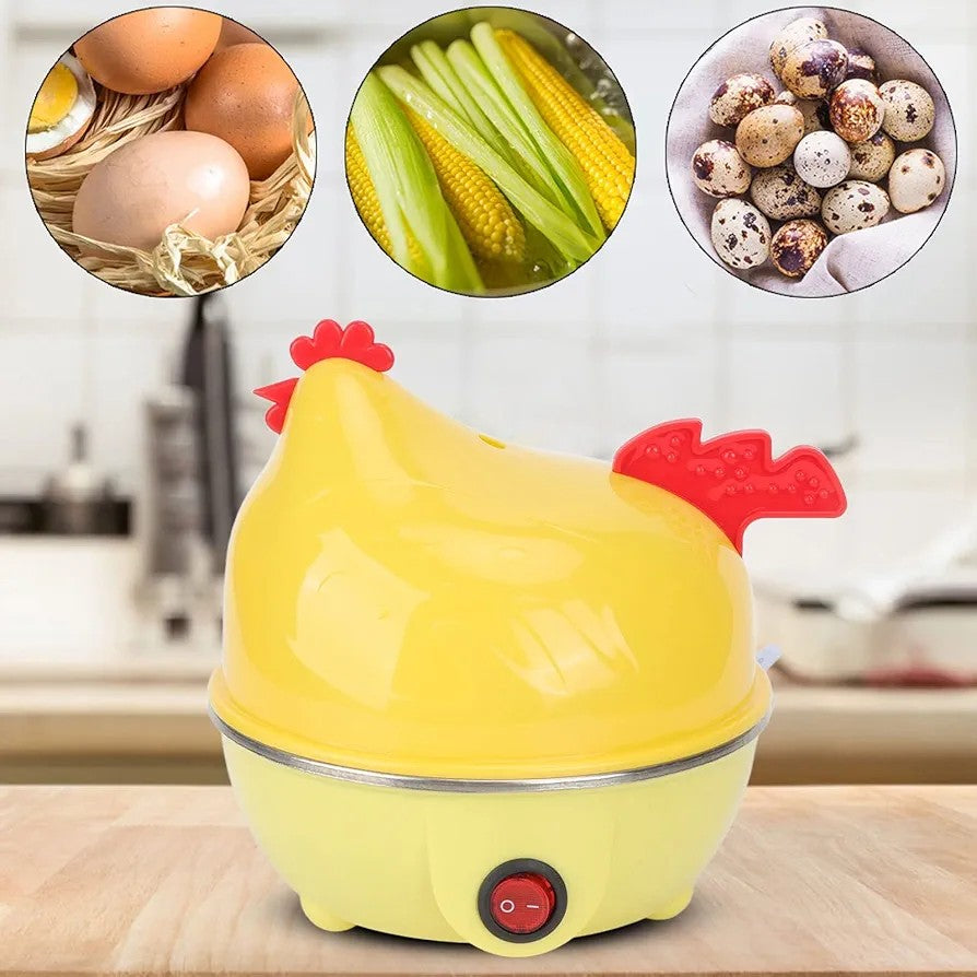 Electric Egg Cooker,  Egg Chicken Shape Rapid Egg Cooker with Auto Shut Off Feature for Eggs Vegetable Sandwiches