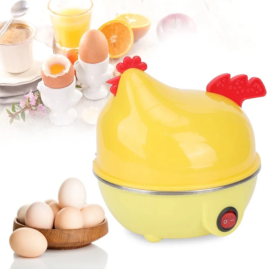 Electric Egg Cooker,  Egg Chicken Shape Rapid Egg Cooker with Auto Shut Off Feature for Eggs Vegetable Sandwiches