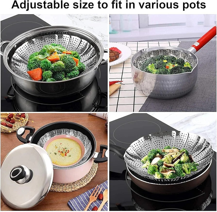 Stainless Steel Steamer Basket for Vegetable/Insert for Pots, Pans steam boiling