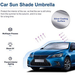 Car Sun Shade Umbrella Cover for Windshield UV Reflecting Foldable Front Glass Sunshade Umbrella