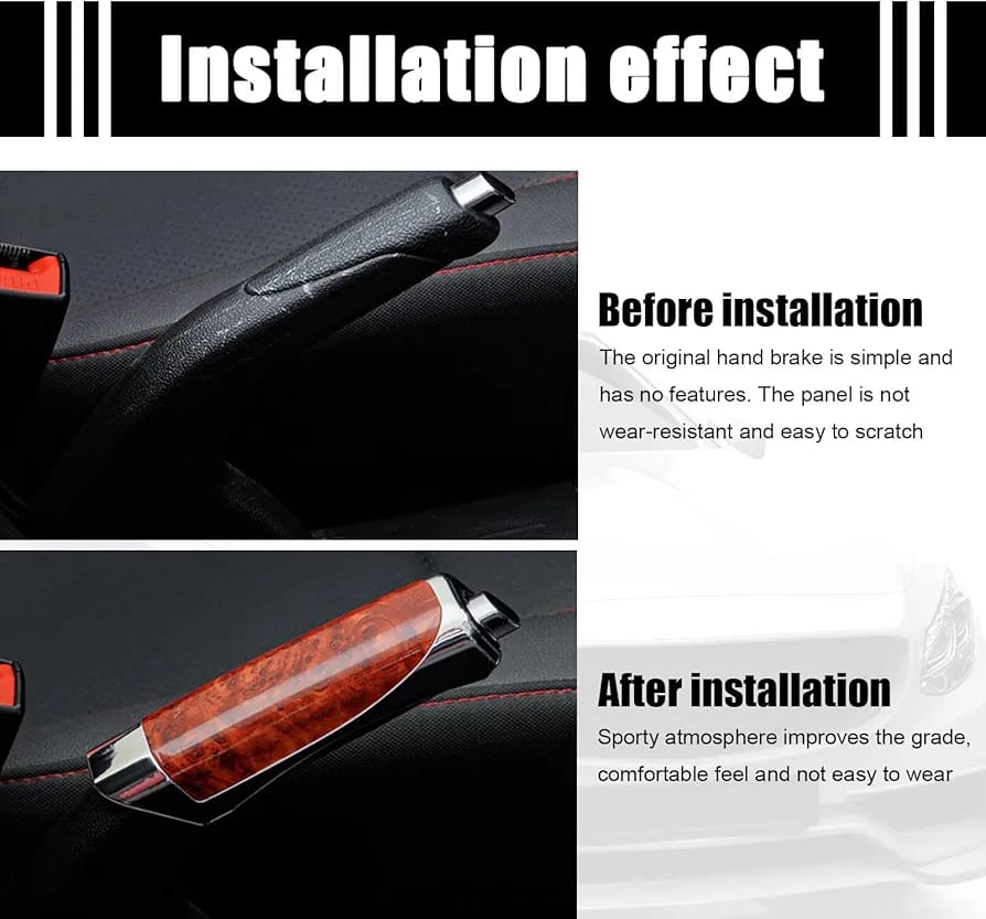 3NH Universal Car Handbrake Cover Anti-Slip Parking Handbrake Decorative Cap with Peach Pattern Red Design