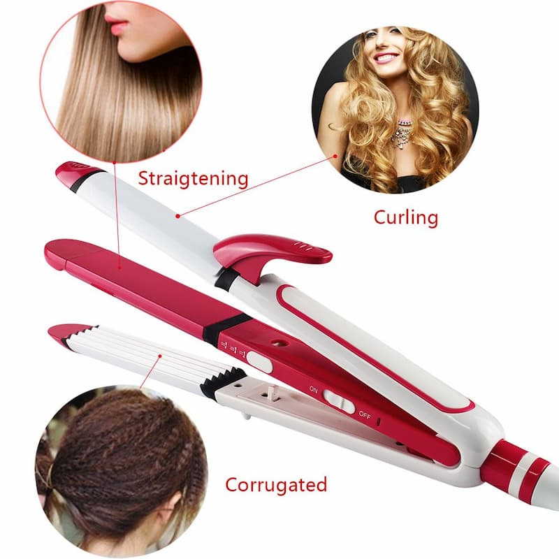 Shinon 3-in-1 Professional Hair Styler  Straightener, Curler & Crimper in One Tool