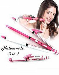 Shinon 3-in-1 Professional Hair Styler  Straightener, Curler & Crimper in One Tool
