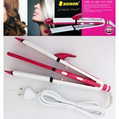 Shinon 3-in-1 Professional Hair Styler  Straightener, Curler & Crimper in One Tool