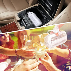 Ice Ball Maker Bottle 2 in 1 Portable Ice Cube Trays Ice Ball Maker Kettle with Lid Cooling Ice for Cocktail Coffee Whisky Champagne Beer Juice Water Ice Ball Maker Ice Cube Moulds