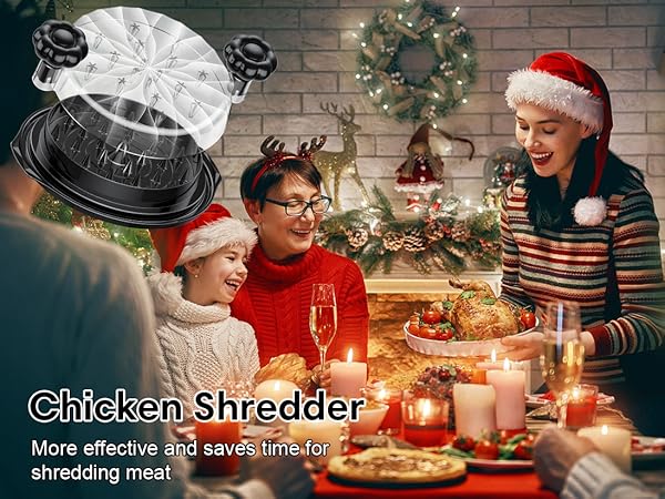 Chicken Shredder Tool Twist Large - 10'' Pro Meat Shredders for Chicken Breast,Visible Kitchen Gadgets Grinder Machine with Brush, Strong Anti-Slip Strip,Ergonomic Handle,BPA Free (Black)