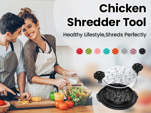 Chicken Shredder Tool Twist Large - 10'' Pro Meat Shredders for Chicken Breast,Visible Kitchen Gadgets Grinder Machine with Brush, Strong Anti-Slip Strip,Ergonomic Handle,BPA Free (Black)