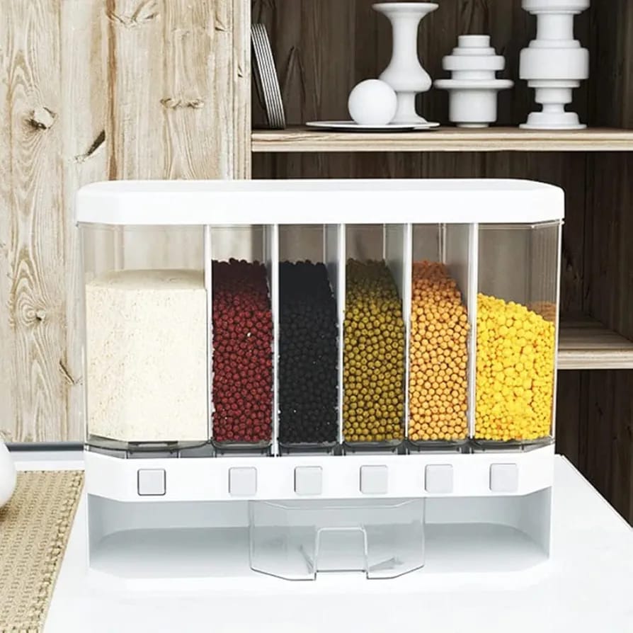 Wall-Mounted Cereal &amp; Rice Dispenser  Food Grade Plastic Storage Container