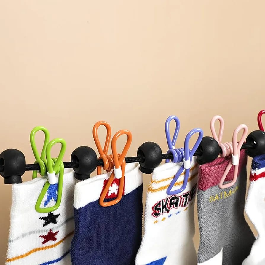 Travel Clothesline,Portable Clothesline,Camping Clothingline with 12 Clothes Clips, for Indoor Laundry Drying line, Outdoor Camping Accessories