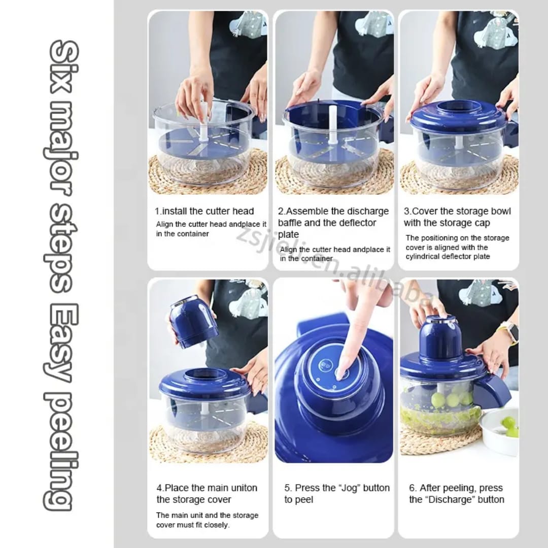 Automatic Fruit & Vegetable Peeler | Electric Garlic, Plum & Potato Peeling Machine | Rechargeable USB Kitchen Appliance